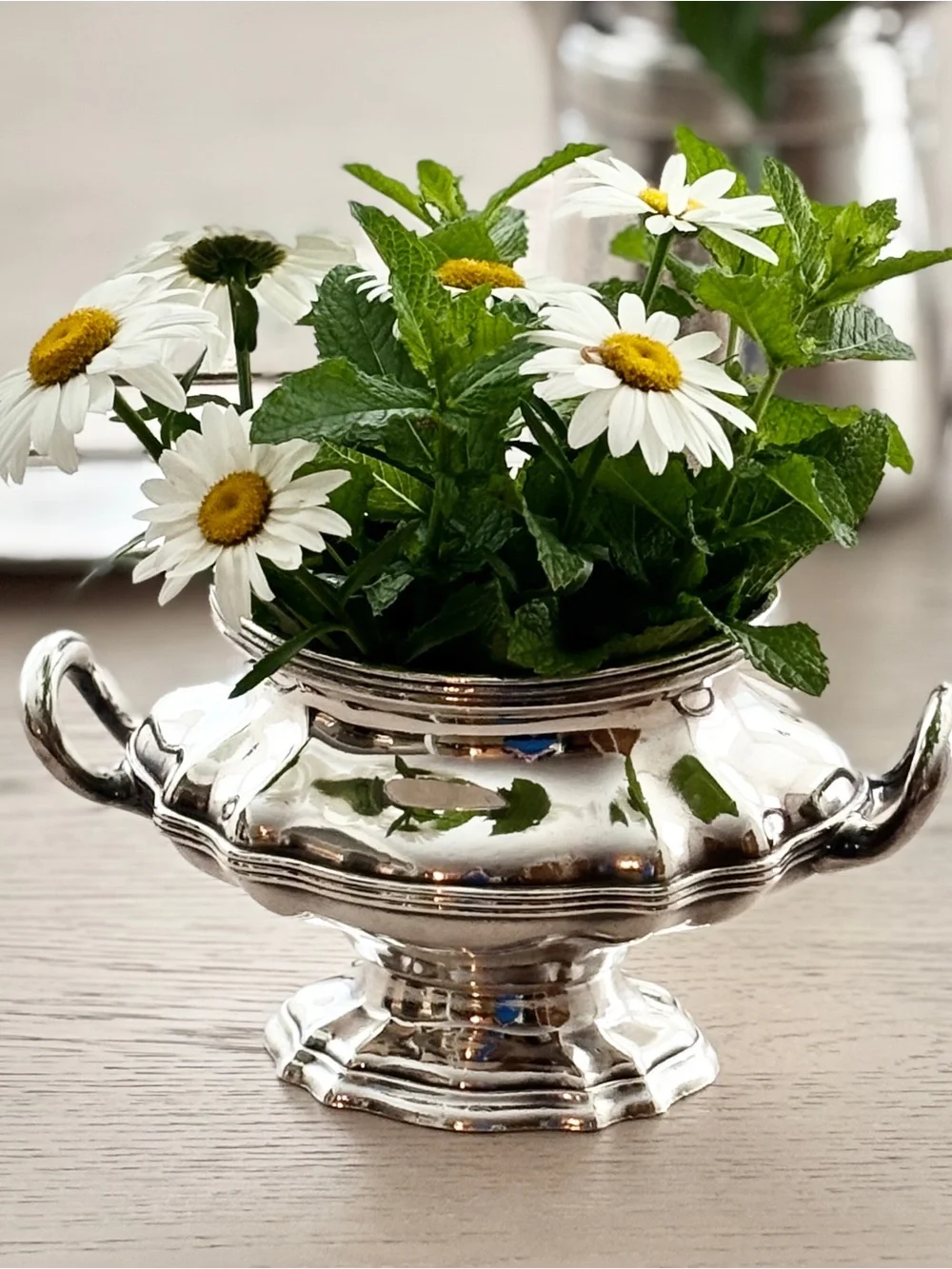 Silver Plate Tureen Bowl Vase Centerpiece Vintage Hotel The Emerson